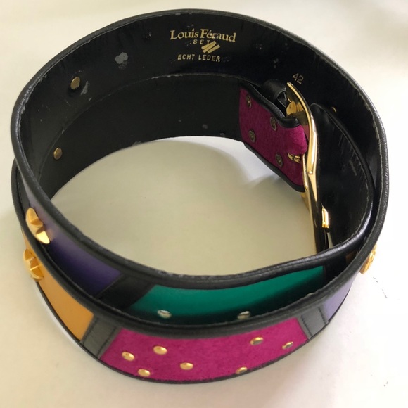 Louis Feraud Vintage leather and suede belt size42 - Picture 3 of 5